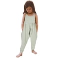 thumbnail image 4 of Girls Overall Sleeveless Summer Rompers for Girls Casual V Neck Suspender Rompers with Pockets Kids Clothes Girls Size 4T, 4 of 6