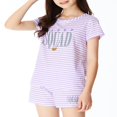 thumbnail image 3 of 2-Piece Girls Pajama Set for Summer Stripe & Glittering Pjs  Size 6-16, 3 of 7