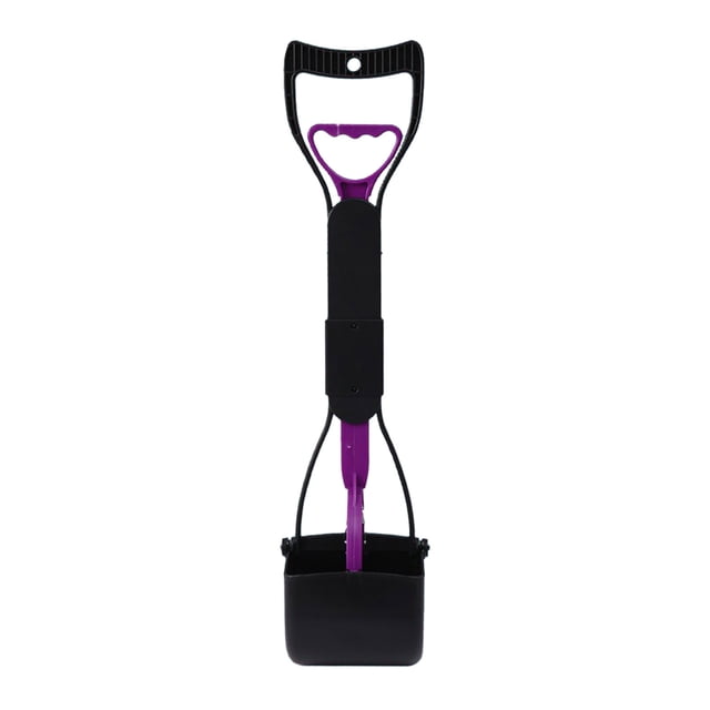 SLYNSHome Pooper Scooper for Dogs,Non-Breakable Long Handle Foldable Portable Dog Scooper with Spring,Easy to Pick Up - Purple