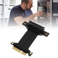 thumbnail image 1 of Graphics Card Extension Cable Gen 4 GPU PCIe 4.0 X4 Riser Cable 8GB s 90 Degree Black ABS and PCB Male to Female Adapter Card for PC Cases, Servers, Extreme Games, 1 of 7