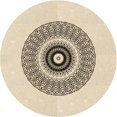 thumbnail image 1 of Ahgly Company Tapis de Zone Beige pour Intérieur, Lavable à la Machine, Rond, Style Transitionnel, Mocassin, 3 Pieds Rond, 1 of 7