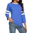 thumbnail image 3 of Timegard Hauts pour Femmes Grande Taille Col Rond Manches 3/4 T-Shirts Confortables Tunique Décontractée pour Porter avec des Leggings, 3 of 5