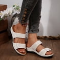 thumbnail image 4 of Dakaela Orthopedic Sandals for Women Arch Support Flip Flops Wide Width Wedge Platform Slip on Slides, 4 of 8