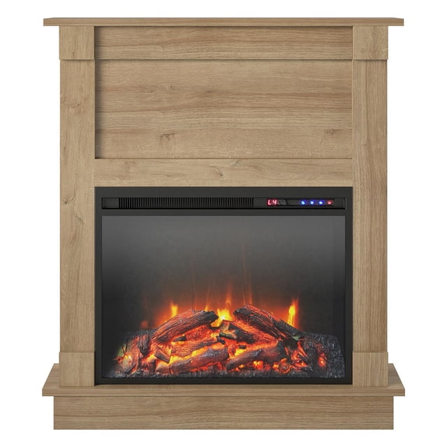 Ameriwood Home Ellsworth Fireplace with Mantel, Natural