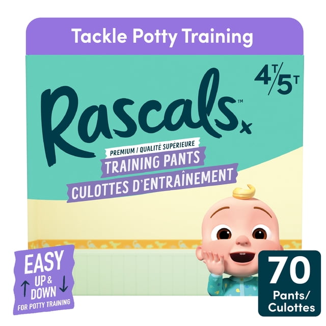 Culottes d’apprentissage CoComelon Rascals, Taille 4T–5T, 70 unités