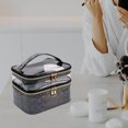 thumbnail image 4 of Double Layer Cosmetic Bag Makeup Bag Toiletry Toiletry Bags Large Bathroom Bag Transparent Black, 4 of 9