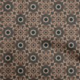 thumbnail image 1 of oneOone Cotton Jersey Brown Fabric Asian Block Craft Projects Decor Fabric Printed By The Yard 58 Inch Wide, 1 of 4