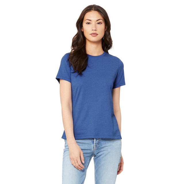 BELLA+CANVAS T-Shirt Décontracté à Manches Courtes en Chiné CVC pour Femmes