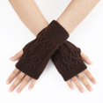 thumbnail image 2 of Ladies Warm Knit Fingerless Gloves Convertible Mittens Fashion Flowers, 2 of 6