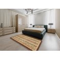 thumbnail image 4 of Ahgly Company Tapis d'Intérieur Carrés Abstraits Brun Terre de Sienne, Tapis de Zone Abstraits, 3 Pieds Carré, 4 of 6