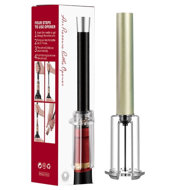 Air Cork Remover with Push-Button Easy Extraction for Fast Cork Removal Ergonomic Handle Durable Stainless Steel Ideal Bar Accessory