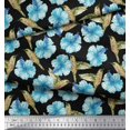 thumbnail image 2 of Soimoi Poly Georgette Fabric Hummingbird & Floral Fabric Prints By Yard 42 Inch Wide, 2 of 3