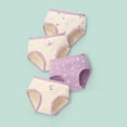 thumbnail image 1 of Girls Underwear for Girls Cute Cartoon Print Briefs Set 4-Pack Shorts with Ruffled Trim Breathable Underpants 4PCS, 1 of 3