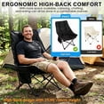 thumbnail image 2 of Chaise de Camping Grand avec Dossier Réglable, Chaise Pliante d'Extérieur avec Poche Latérale et Sac de Rangement, Fauteuils Inclinables de Camping à Dossier Haut pour Adultes, Supporte 242 Lb, 2 of 8