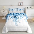 thumbnail image 1 of Erosebridal Ensembles de Couette Feuille Bleue Format Simple, Couettes et Duvets Plante d'Eucalyptus, Ados Adultes, Réversible 2 Pcs, 1 of 8