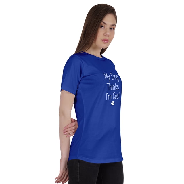 Inkmeso Haut Citation pour Femme Mon Chien Pense Que Je Suis Cool T-Shirt à Imprimé Graphique
