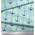 thumbnail image 3 of Soimoi Green Poly Georgette Fabric Anchor Hook Nautical Decor Fabric Printed Yard 42 Inch Wide, 3 of 3