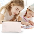thumbnail image 2 of Pompotops Blank Canvas Zipper Pouch For DIY CraftCanvas Makeup Bags With Colored Zipper In Canvas Cosmetic Bag Multi-Purpose Travel Bags Pen Pencil Case Clearance, 2 of 3