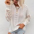 thumbnail image 2 of IROINID Women's Round Neckline Pullover Sweater Solid Color Comfy Mid-Length Long Sleeve Knit Sweater Coat, 2 of 5