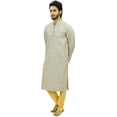 thumbnail image 4 of Atasi Ethnic Men's Kurta Pyjama Set White Bollywood Designer Shirt-Small, 4 of 6