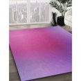 thumbnail image 3 of Ahgly Company Tapis de Zone Rond Transitionnel Violet pour Intérieur Lavable à la Machine, 5 Pieds Rond, 3 of 7