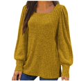 thumbnail image 1 of Penkiiy Chandails à Col Rond pour Femmes Manches Longues Chemises Coupe Ample Décontractée Automne 2025 Mode Léger Pull Tunique Tenues 4TG Jaune, 1 of 5