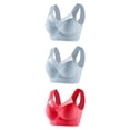 thumbnail image 1 of FAIWAD 3 Pack Womens Plus Size Bra Wirefree Mesh Patchwork Bralettes Full Coverage Everyday Stretch Sports Yoga Underwear, 1 of 2