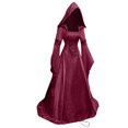 thumbnail image 4 of Penkiiy Robes d'Invité de Mariage pour Femmes Robe de Sorcière Médiévale pour Femmes Grande Taille Robe de Cour Renaissance à Capuche Robe Gothique Longueur au Sol Robe Rouge, 4 of 9