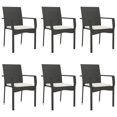 thumbnail image 2 of vidaXL 7 Piece Garden Dining Set with Cushions Black Poly Rattan, 2 of 5