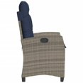thumbnail image 3 of vidaXL Chaise de Jardin Inclinable avec Coussins en Rotin Gris, 3 of 5