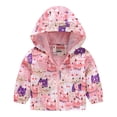 thumbnail image 4 of Kids Winter Coat Solid Color Cartoon Printed Lightweight Jacket Zipper Windproof Jacket Outwear Toddler Puffer Jacket 4-5 Years Kids Clothes, 4 of 4