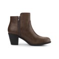 thumbnail image 3 of Unique Bargains Bottines à Talon Bloc Empilé à Bout Rond avec Fermeture Éclair pour Femmes, 3 of 7