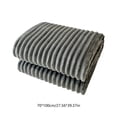 thumbnail image 3 of yulier Flannel Fleece Throw Blanket Lightweight Warm Soft Striped Couch Small Blanket Cozy Microfiber Ribbed Blanket All Season Use, 27.56"x39.37", Gray, 3 of 6