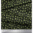 thumbnail image 3 of Soimoi Tissu Crêpe polyester Vert Imprimé Alphabet au Mètre 52 Pouces de Large, 3 of 3