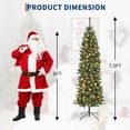 thumbnail image 2 of EDTara Pre-Lit Slim Artificial Christmas Tree, 6/7.5/9/12ft, Pencil Style with Remote Control, Hinged Construction & Metal Stand for Home, 2 of 9