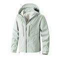 thumbnail image 1 of RXIRUCGD Men's Stitching Drawstring Hooded Slim Fashion Jacket Coat Outwear, Gray, Size: M, 1 of 8