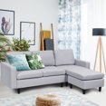 thumbnail image 3 of Costway Convertible Sectional Sofa Couch Fabric L-Shaped Couch Cushion Gray, 3 of 9