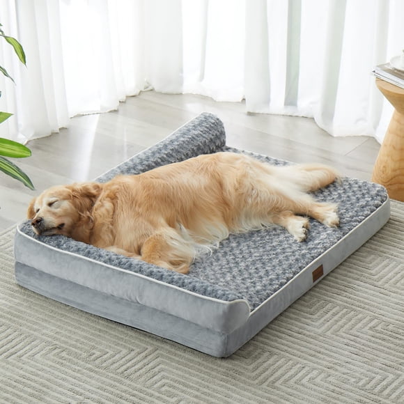 BFPETHOME Orthopedic Dog Bed for Extra Large Dogs-Big Waterproof Sofa Dog Bed with Removable Washable Cover Large Pet Bed with Waterproof Lining and Nonskid Bottom Pet Bed for Large Dogs Grey