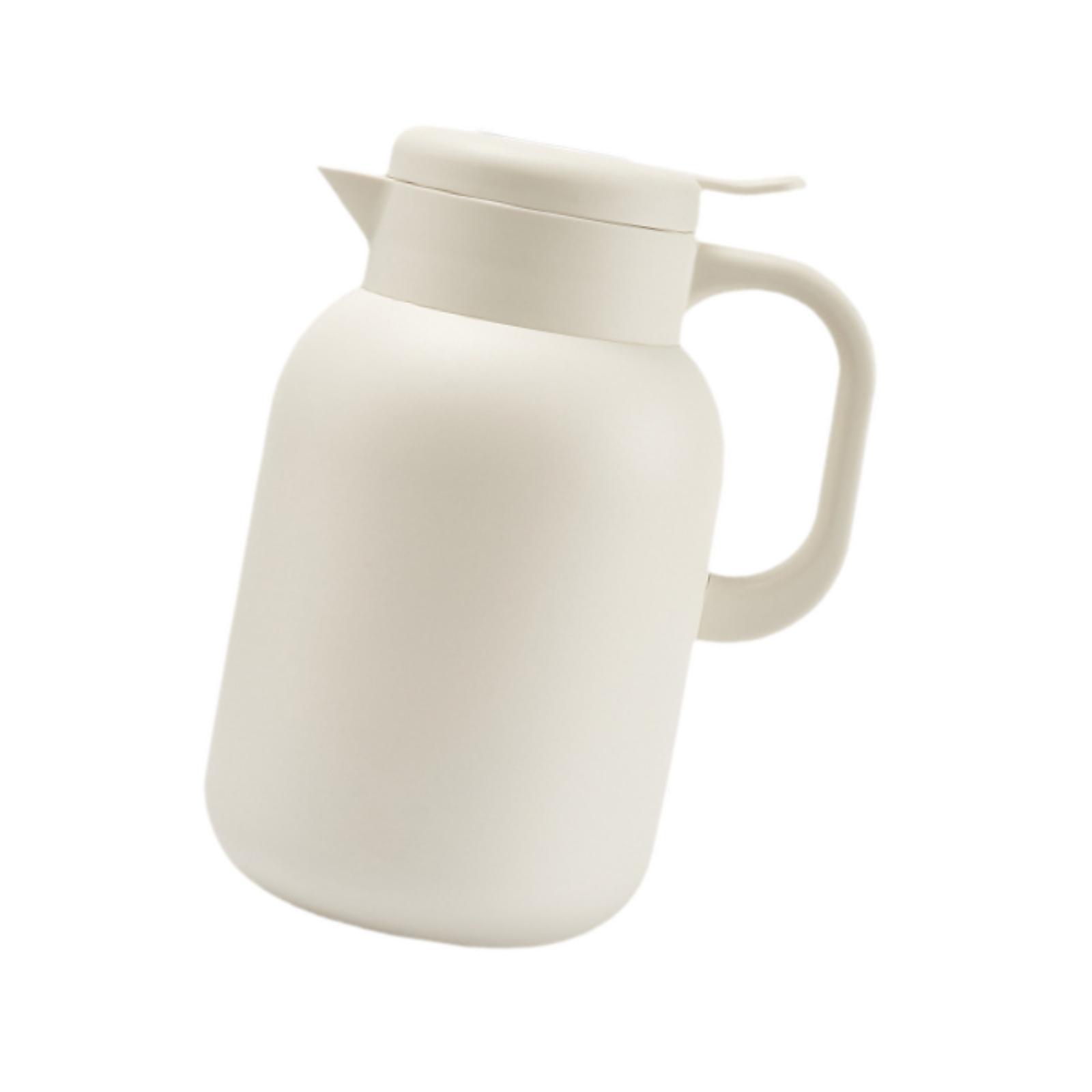 Lipstore Stainless Steel Thermal Coffee Carafe Insulation Teapot for Restaurants Home white