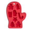 thumbnail image 2 of Bac à glace Holiday Time en silicone, en forme de mitaine, rouge, 2 of 10
