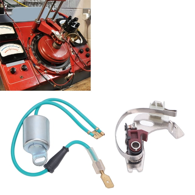 Distributor Points and Condenser Set Metal Construction Professional Distributor Points Kit Replacement for 43D 45D 4 6 Cylinder