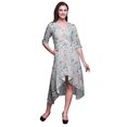 thumbnail image 1 of Bimba Robe Droite Asymétrique pour Femmes en Coton à Pétales Blanches à Imprimé Floral avec Poches, Décontractée, Mi-Longue - Grand, 1 of 4