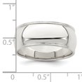 thumbnail image 2 of Bague Anneau en Argent Sterling 925 8 mm Demi-Ronde Perlée Taille 11, 2 of 2