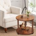 thumbnail image 4 of Coffee Round End Table For Small Spaces Living Room Balcony With Humanized Curved Desktop And Open Storage Concept 20.87X15.75X15.75 Inches Coffee, 4 of 6