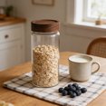 thumbnail image 4 of Dvkptbk storage jar Kitchen Storage Sealed Borosilicate Heatproof Glass Jar with Maple Wood Coffee Grain Tea Container, 4 of 7