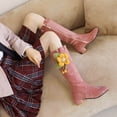 thumbnail image 4 of LSLJS Cute Sunflower Flower High Thick Heel Mid Heel and Winter Women's, 4 of 9