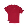 thumbnail image 1 of Hanes Mens Short Sleeve Pocket Tee Value 2-Pack, M, Deep Red, 1 of 1