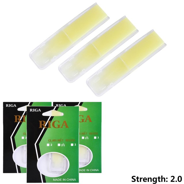 3-Pack Clarinet Reeds Resin Reeds Strength 1.5,2.0,2.5 Strength 2.0 Shenzhuyue