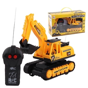 Staron Excavatrice à télécommande, Jouets d'excavateur pour les garçons de 3 à 5 ans, Rc Excavur Toy Car Jouets de voiture à deux canaux Cadeau de jouet de Noël
