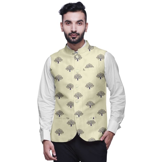 Atasi Block Party Wear Jacket For Men Printed Casual Jackets Elegant Wedding Jacket-Large